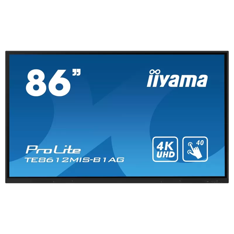 86" ProLite IPS 40pt Touch 4K Interactive Touch Screen IIYAMA TE8612MIS-B1AG 86" 60Hz TOUCH 4K, UHD IPS Color:black