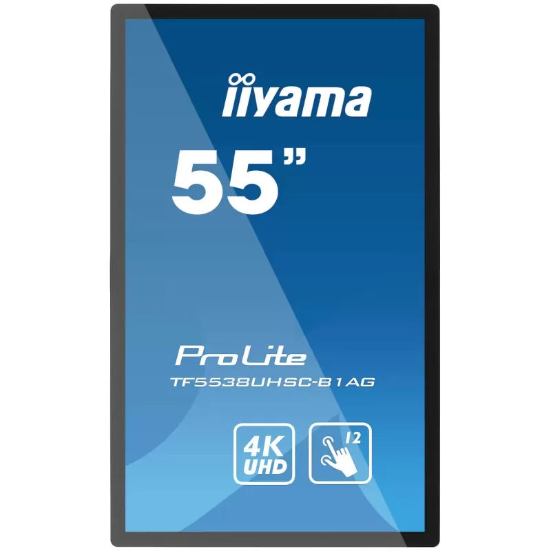Touch Screen IIYAMA TF5538UHSC-B1AG 55" ProLite 12pt Open Frame PCAP Touch 4K Monitor 60Hz TOUCH IPS Color:black