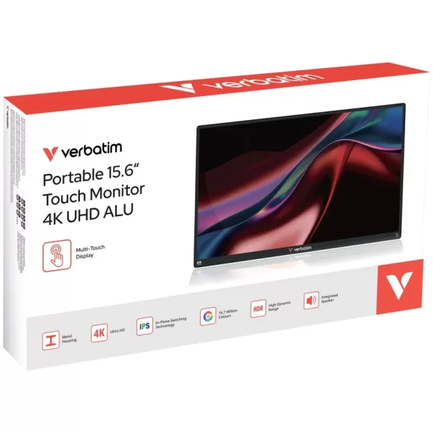 Сенсорный Экран Verbatim Portable Touchscreen 4K Monitor 15.6 15.6" IPS