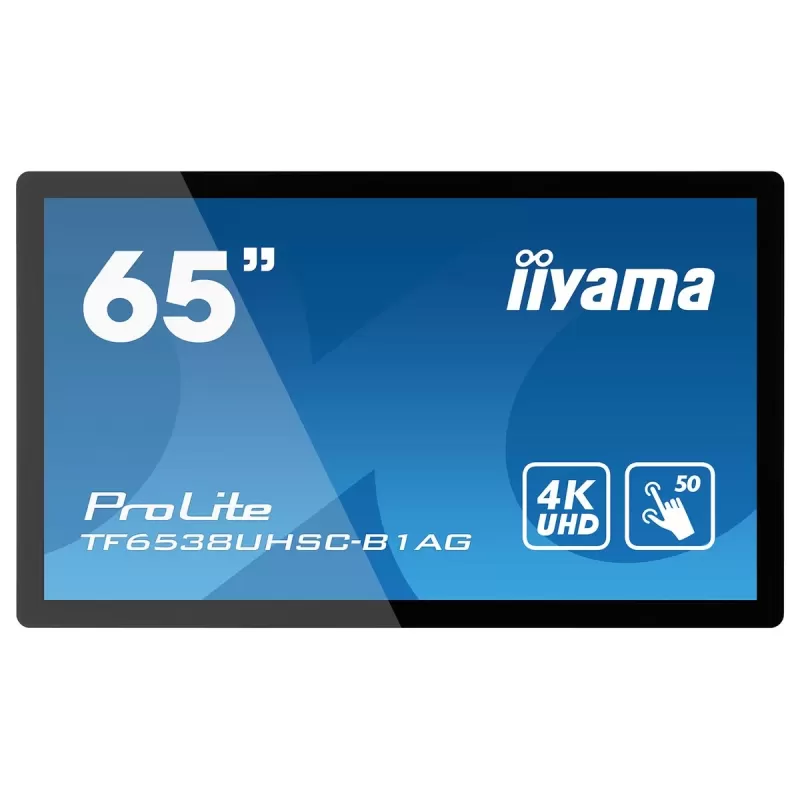 Сенсорный Экран IIYAMA TF6538UHSC-B1AG 65" ProLite 50pt Open Frame PCAP Touch 4K 8ms Monitor 60Hz TOUCH IPS Цвет:чёрный