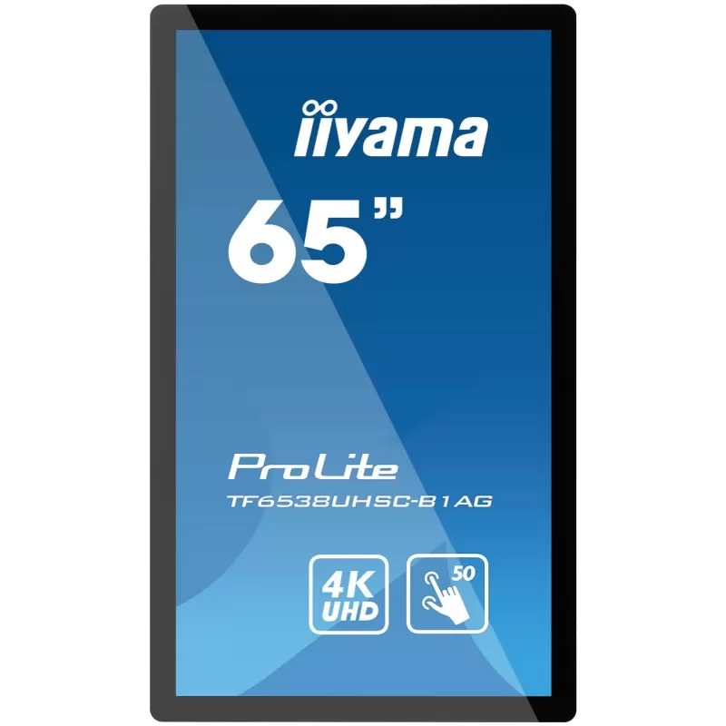 Сенсорный Экран IIYAMA TF6538UHSC-B1AG 65" ProLite 50pt Open Frame PCAP Touch 4K 8ms Monitor 60Hz TOUCH IPS Цвет:чёрный