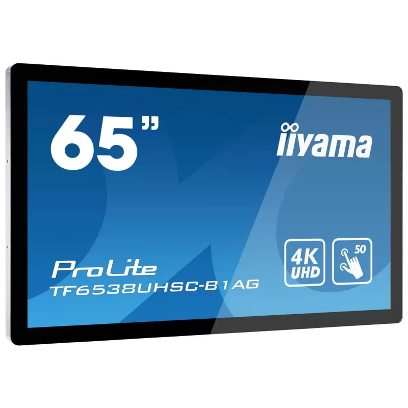Сенсорный Экран IIYAMA TF6538UHSC-B1AG 65" ProLite 50pt Open Frame PCAP Touch 4K 8ms Monitor 60Hz TOUCH IPS Цвет:чёрный