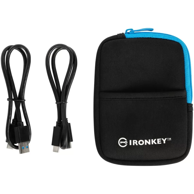 דיסק SSD חיצוני Kingston IronKey Vault Privacy 80ES USB-C 1.92TB כחול IKVP80ES/1920G