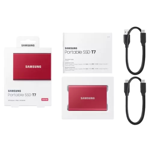דיסק חיצוני SSD Samsung Portable T7 אדום MU-PC2T0R 2TB דיסק חיצוני SSD Samsung Portable T7 אדום MU-PC2T0R 2TB
