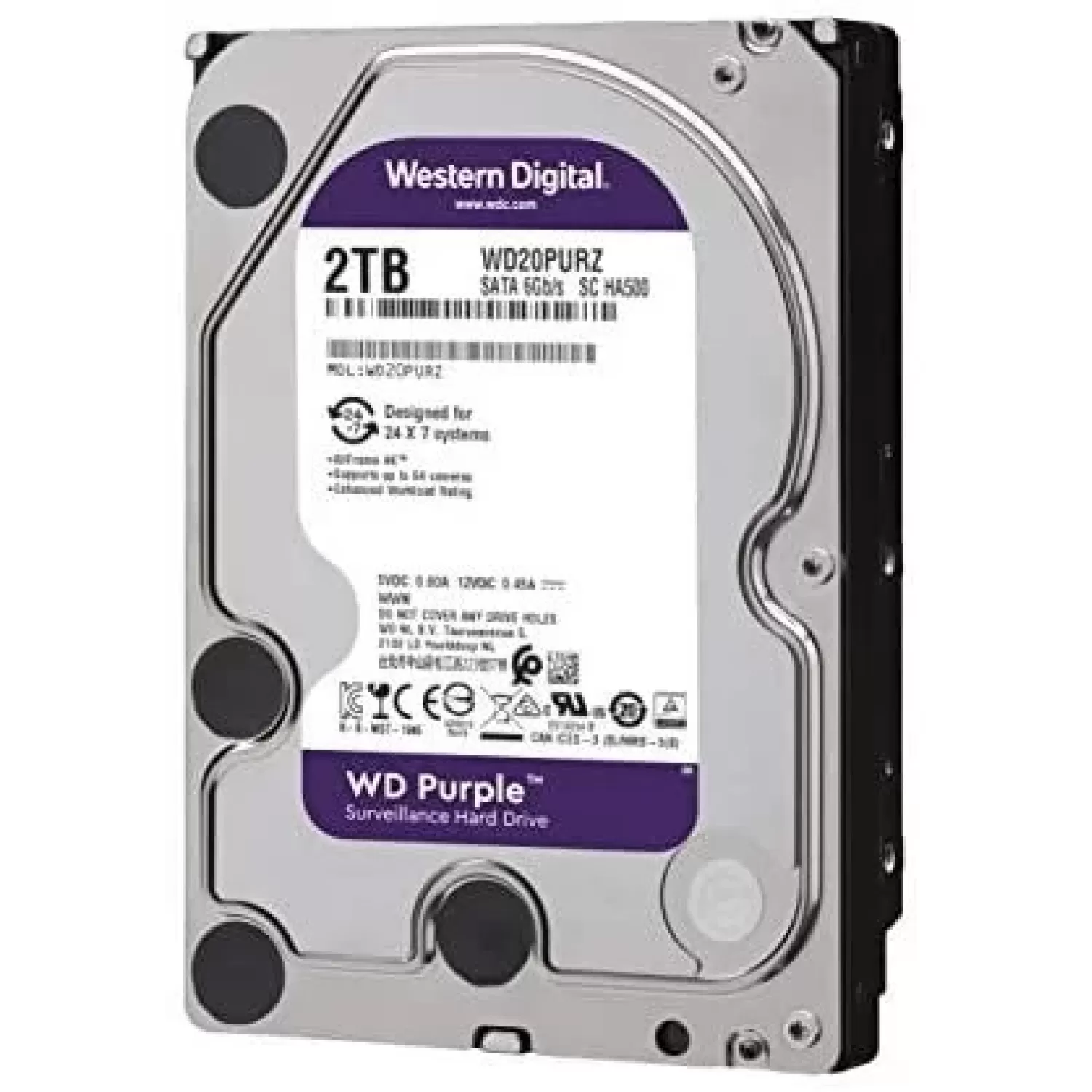 Внутренний Жесткий Диск Western Digital Caviar Purple WD20PURZ 3.5" 2TB SATA 3