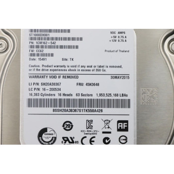 Internal Hard Drive Seagate 45K0648 3.5" 1TB