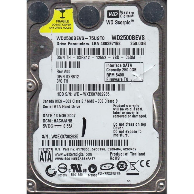 Внутренний Жесткий Диск 2.5" для Ноутбука Western Digital Scorpio Blue.. Внутренний Жесткий Диск 2.5" для Ноутбука Western Digital Scorpio Blue..