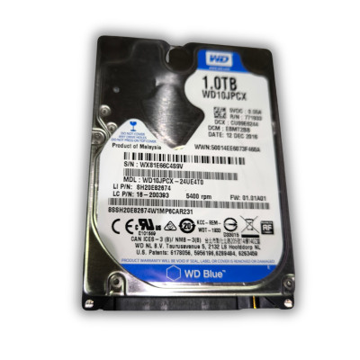 Internal Laptop HDD Western Digital Blue WD10JPCX 2.5" 1TB Condition:Used Internal Laptop HDD Western Digital Blue WD10JPCX 2.5" 1TB Condition:Used