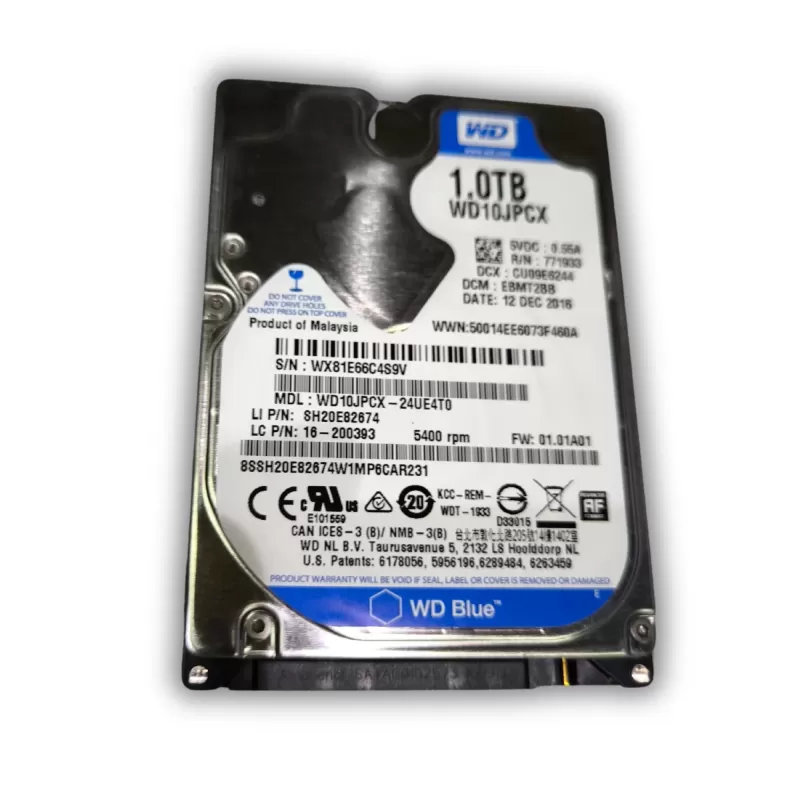 Внутренний Жесткий Диск 2.5" для Ноутбука Western Digital Blue WD10JPCX 2.5" 1TB Состояние:б/у Внутренний Жесткий Диск 2.5" для Ноутбука Western Digital Blue WD10JPCX 2.5" 1TB Состояние:б/у