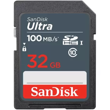 כרטיס זיכרון Sandisk Ultra SDHC UHS-I 32GB 100MB/s SDSDUNR-032G-GN3IN 32GB