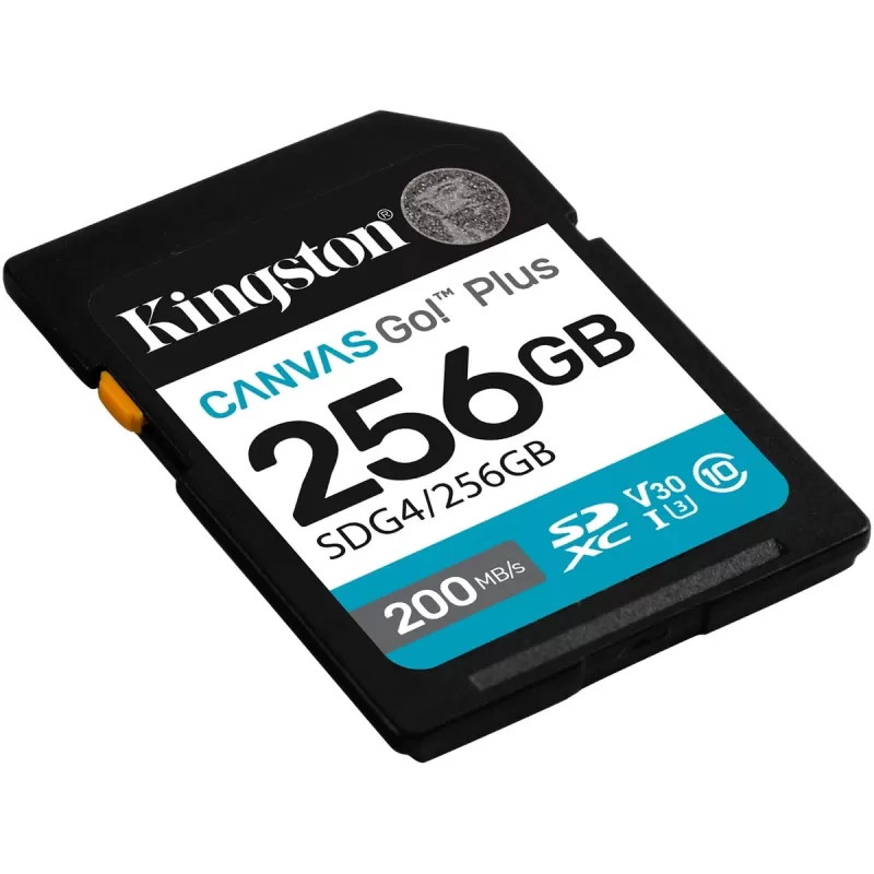 כרטיס זיכרון Kingston Canvas Go Plus G4 SDXC 256GB 200MB/s U3 V30 SDG4/256GB 256GB