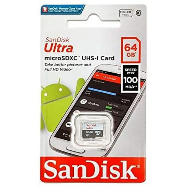 Memory Card without Adapter Sandisk Ultra SDXC SDSQUNR-064G-GN3MN 64GB..