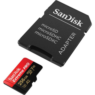 Карта Памяти с Адаптером Sandisk Extreme Pro A2 Micro SDXC SDSQXCD-256G-GN6MA Карта Памяти с Адаптером Sandisk Extreme Pro A2 Micro SDXC SDSQXCD-256G-GN6MA