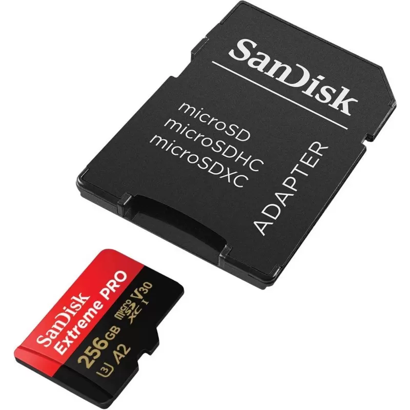 Memory Card with Adapter Sandisk Extreme Pro A2 Micro SDXC SDSQXCD-256G-GN6MA 256GB Memory Card with Adapter Sandisk Extreme Pro A2 Micro SDXC SDSQXCD-256G-GN6MA 256GB