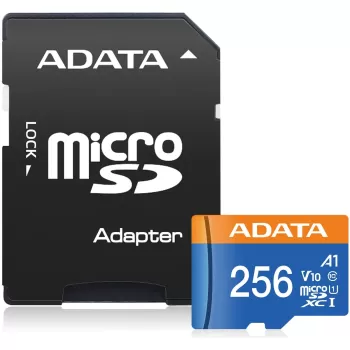 Memory Card with Adapter Adata Premier microSDXC UHS-I A1 V10 256GB AUSDX256GUICL10A1-RA1 256GB