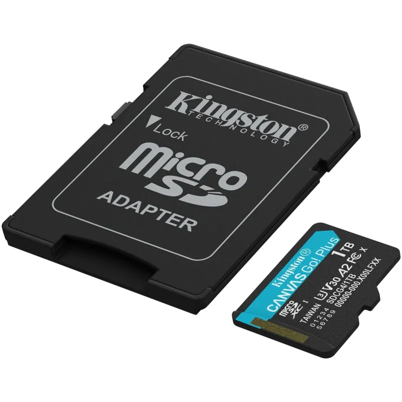 כרטיס זיכרון כולל מתאם Kingston Canvas Go Plus G4 microSDXC 1TB 200MB/s A2 U3 V30 SDCG4/1TB 1TB