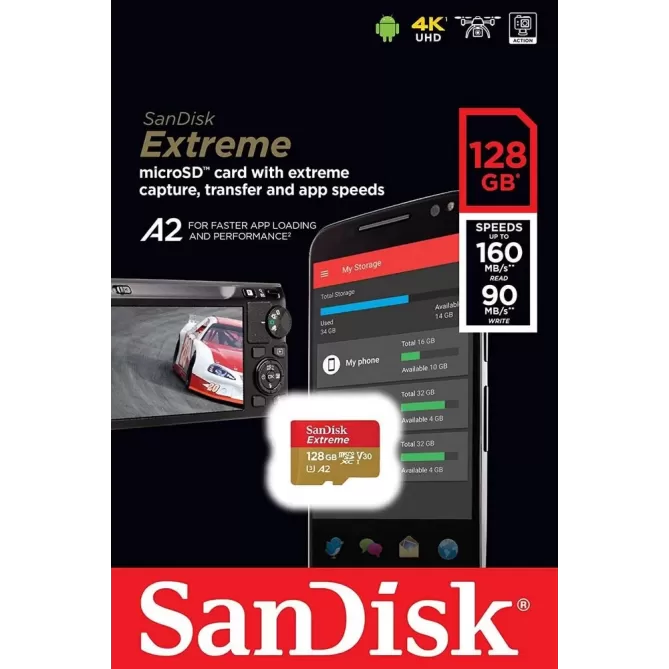 Memory Card Sandisk SDXC Micro Extreme SDSQXA1-128G-GN6MN Micro SDXC 128GB