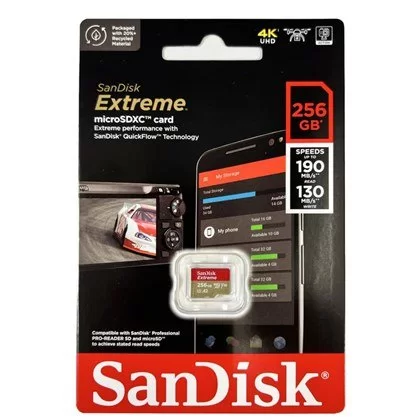 כרטיס זיכרון Sandisk Extreme microSDXC UHS-I 256GB SDSQXAV-256G-AN6MA 256GB