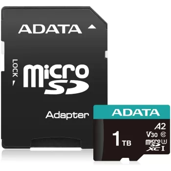 Memory Card with Adapter Adata Premier Pro microSDXC UHS-I U3 V30 A2 1TB AUSDX1TUI3V30SA2-RA1 1TB