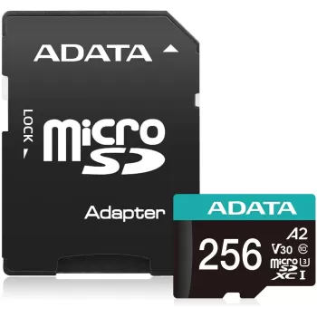 Memory Card with Adapter Adata Premier Pro microSDXC UHS-I U3 V30 A2 256GB AUSDX256GUI3V30SA2-RA1 256GB