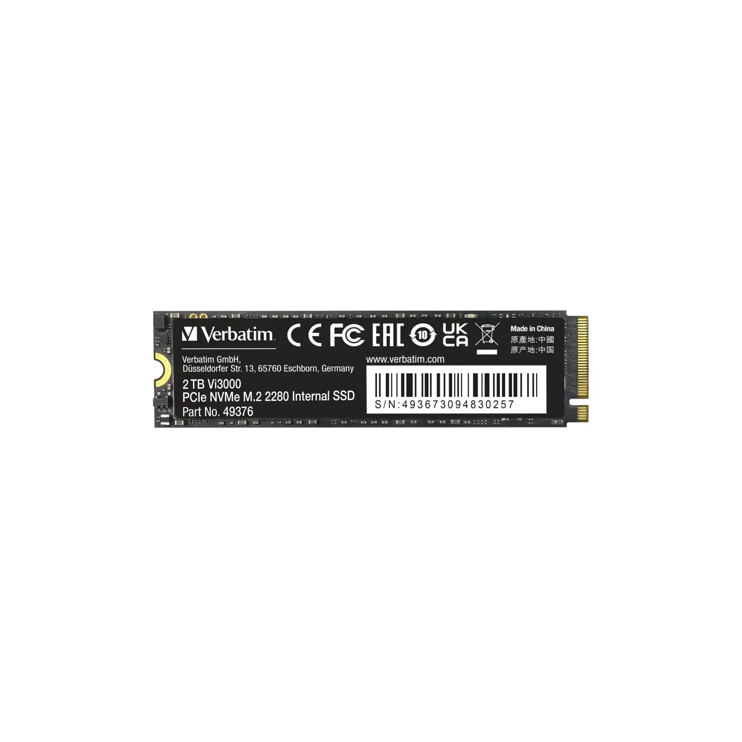 SSD Drive Verbatim Vi3000 M.2 PCIe NVMe 49376 M.2 2280 2TB