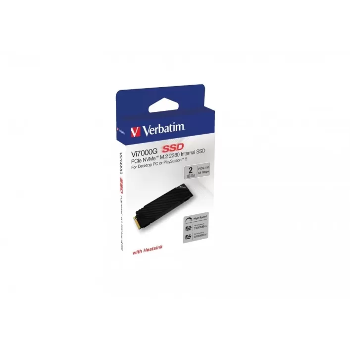 SSD Диск Verbatim Vi7000G Internal PCIe4 NVMe M.22TB for PC and PS5 49368 M.2 2280