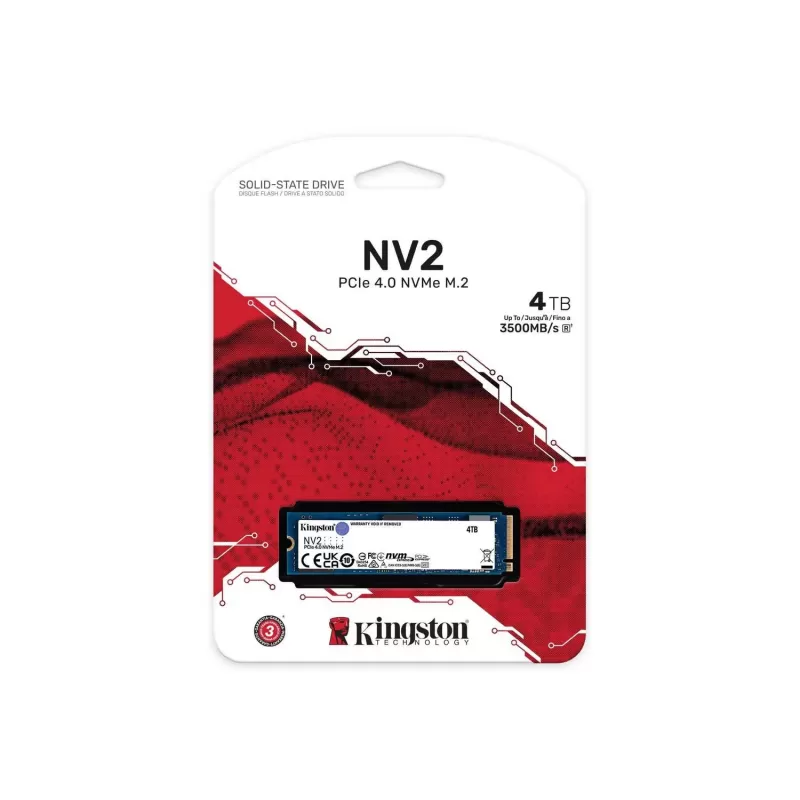 דיסק SSD Kingston NV2 PCIe 4.0 NVMe SNV2S/4000G M.2 2280 4TB PCIe Gen4x4 דיסק SSD Kingston NV2 PCIe 4.0 NVMe SNV2S/4000G M.2 2280 4TB PCIe Gen4x4