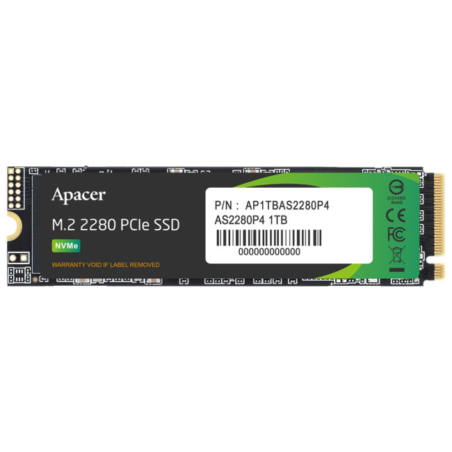 SSD Диск Apacer AS2280P4 1TB M.2 PCIe Gen3x4 AP1TBAS2280P4-1