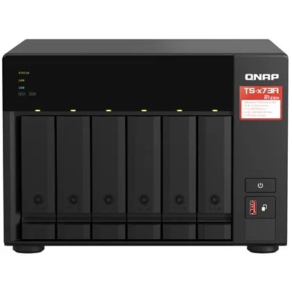 שרת אחסון QNAP NAP TS-673A-8G /6-Bay+2×M.2 NVMe /Ryzen V1500B/8GB/2×2.5GbE networked storage (NAS) QNAP TS-673A-8G