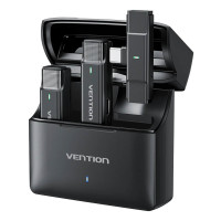 Беспроводная система петличного микрофона с зарядным кейсом Vention Clip-On