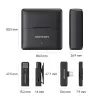 Wireless lapel microphone system with charging case Vention Clip-On Lavalier USB-C 48KHz NCAB0 Color:black