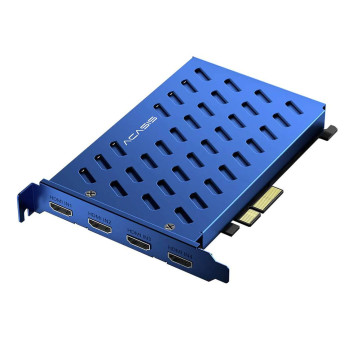 Карта ACASIS 4x HDMI 1080P/60fps PCIe x4 Video Capture AC-4HDMIPLUS Цвет:синий