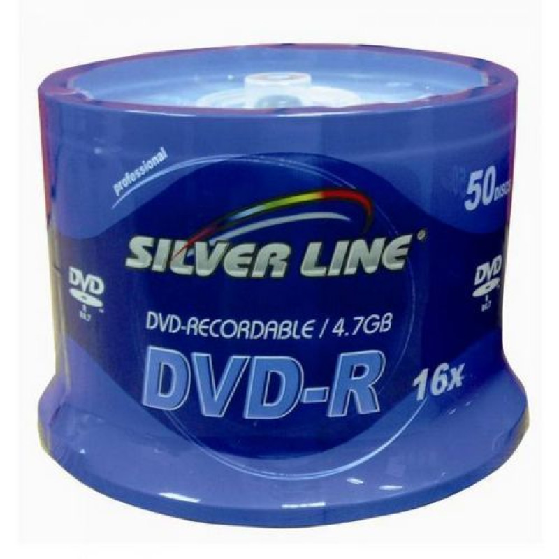 A set of 50 discs Silver Line CAKEX16-R DVD-R/+R 4.7GB X16 50PCS