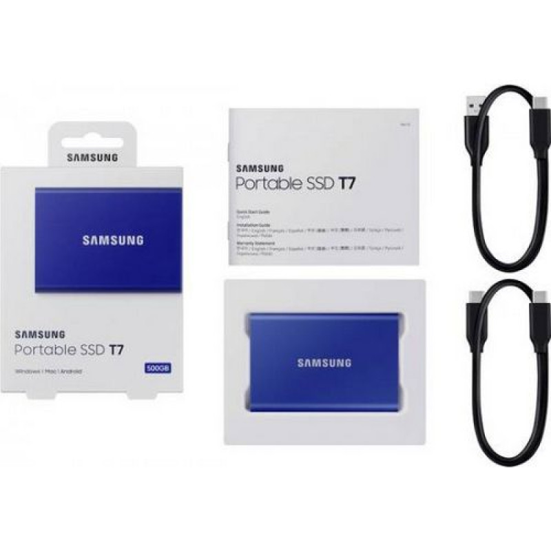 Внешний Диск SSD Samsung Portable T7 כחול MU-PC1T0H/WW 1TB Цвет:синий