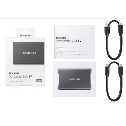 Внешний Диск SSD Samsung Portable T7 серый MU-PC2T0T/WW 2TB