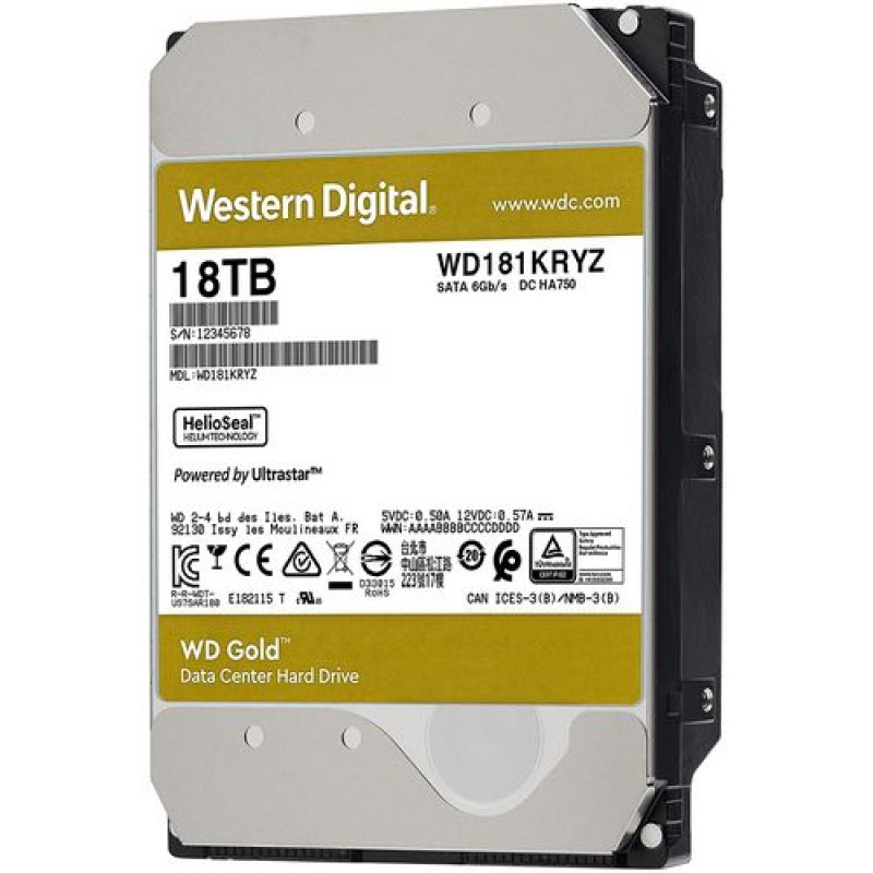 Internal Hard Drive Western Digital GOLD ENTERPRISE WD181KRYZ 3.5" 18TB