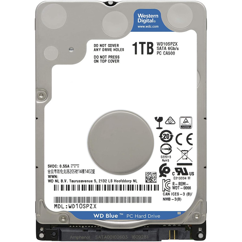 Internal Laptop HDD Western Digital Blue WD10SPZX 2.5" 1TB SATA 3