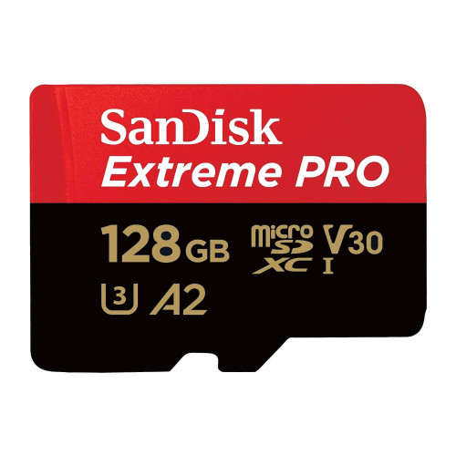 כרטיס זיכרון SanDisk 128GB Extreme PRO (Read: 200MBs | Write: 90MBs) microSD