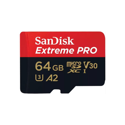 כרטיס זיכרון כולל מתאם Sandisk Extreme Pro A2 Micro SDXC Extreme Pro A2 Micro