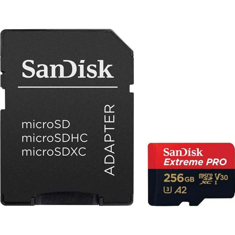 Карта Памяти с Адаптером Sandisk Extreme Pro A2 Micro SDXC SDSQXCD-256G-GN6MA