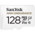 כרטיס זיכרון כולל מתאם Sandisk High Endurance microSD Card SDSQQNR-128G-GN6IA..