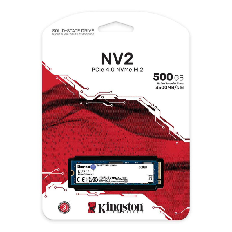 SSD Disk Kingston SSD 500GB NV2 M.2 NVMe Bulk, בשקית SNV2S/500G