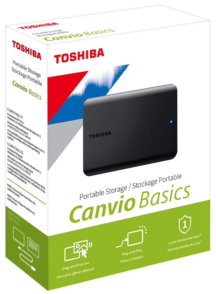 Toshiba Canvio Basics 1TB 2.5 USB 3.2