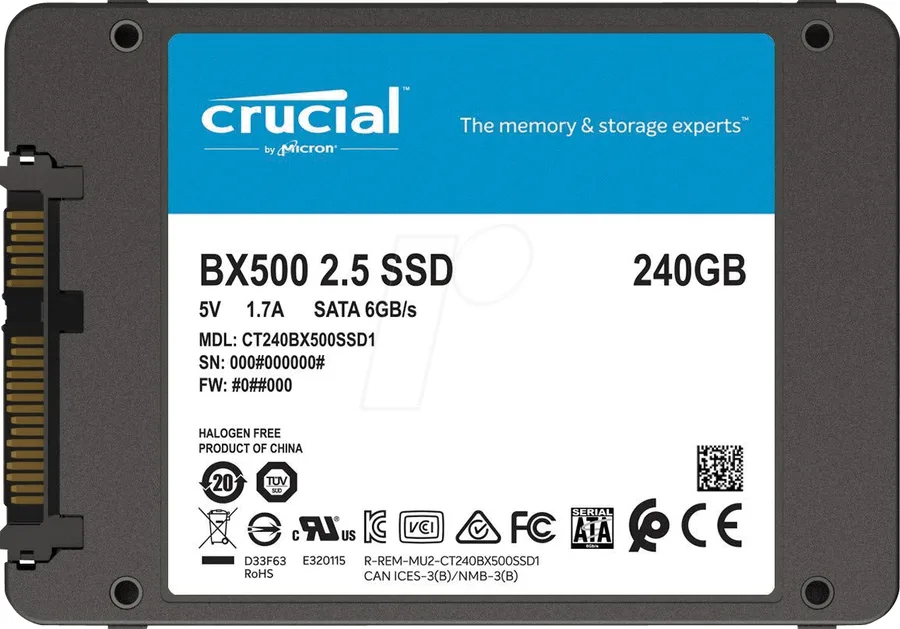 Crucial BX500 240GB 3D NAND SATA 2.5