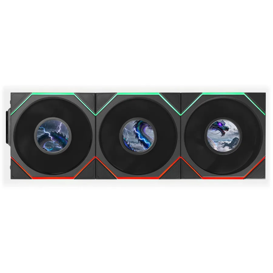 LIAN-LI 120mm UNI FAN TL LCD FLEX Reverse Blade 3-Pack black