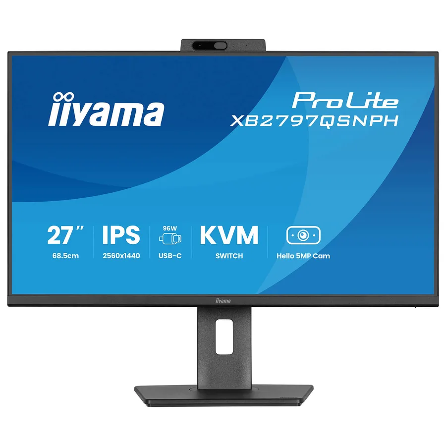 IIYAMA 27 QHD 75Hz 1ms Webcam USB-C PD96W IPS Monitor