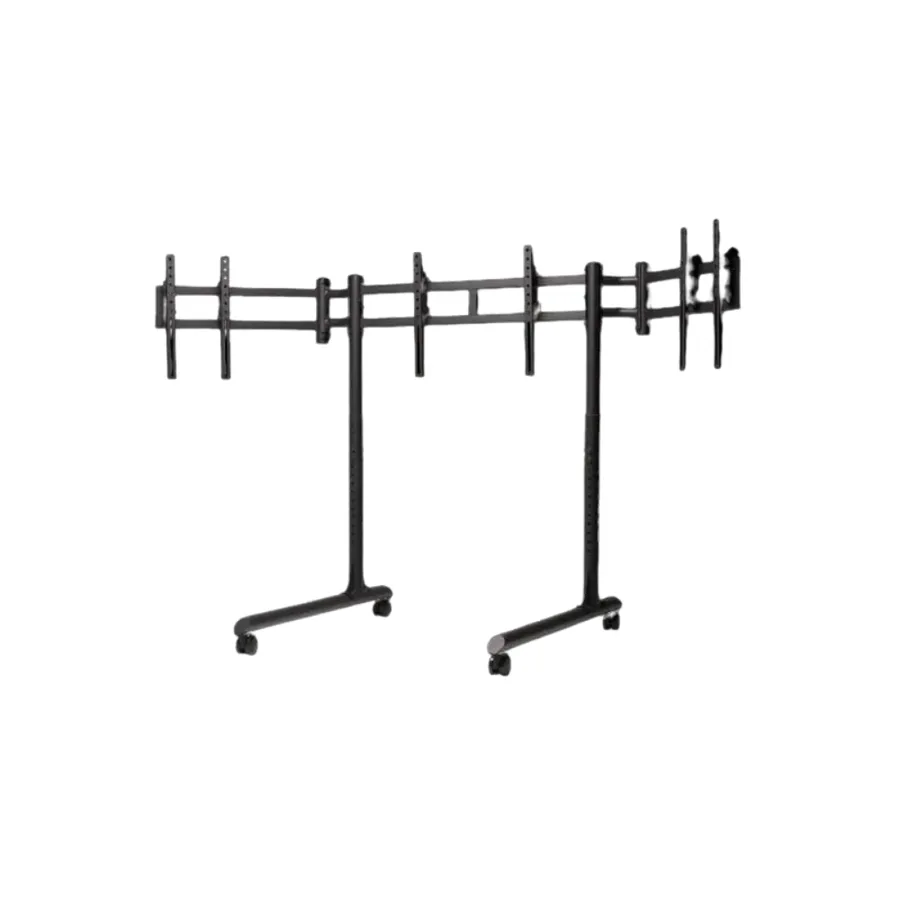 Next-Level Round Tube Freestanding Triple Monitor Stand