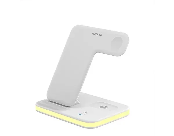 Беспроводное зарядное устройство EZCool Wireless Charging Station 3 in 1 белое