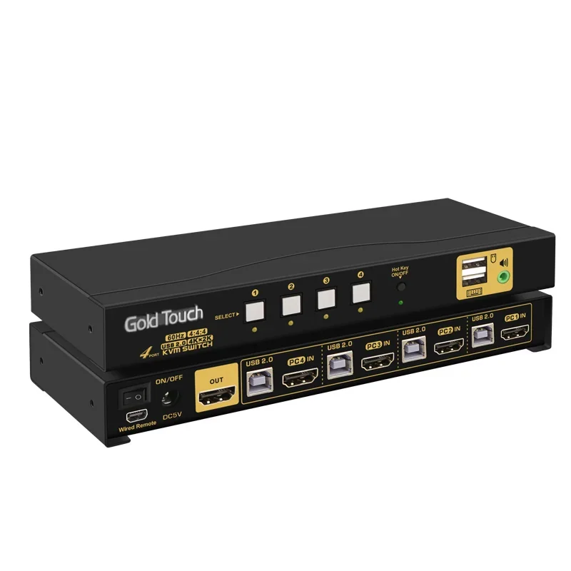 Gold Touch 4 Ports HDMI2.0 KVM Switch