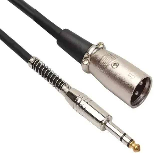 Gold Touch XLR Male to 6.35mm Jack Cable 5m Silver Plug